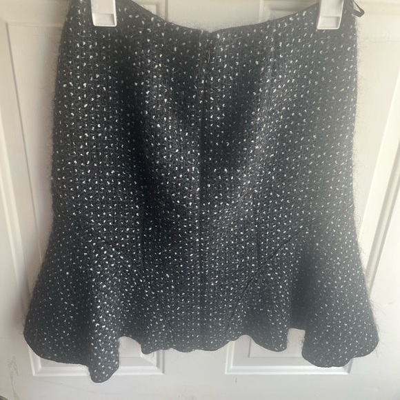 NEW Nina Ricci Black Flared Skirt Tweed Career Wear Party Cocktail Mini Skirt XS - Picture 3 of 10